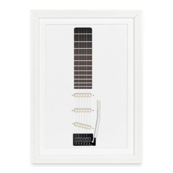 Electric guitar - Framed poster (27 × 37 cm) - white - Front