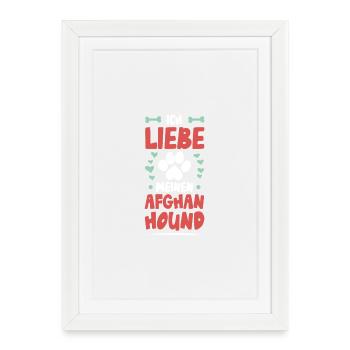 I love Afghan Hound - Framed poster (27 × 37 cm) - white - Front