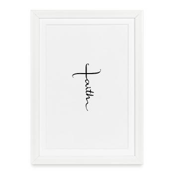 Église de la Foi Église de la Foi Croix de la Bible Jésus - Affiche encadrée (27 × 37 cm) - blanc - Devant