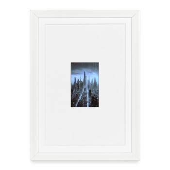 Paysage urbain futuriste la nuit - Affiche encadrée (27 × 37 cm) - blanc - Devant
