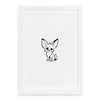 Fennec - Affiche encadrée (27 × 37 cm) - blanc - Devant