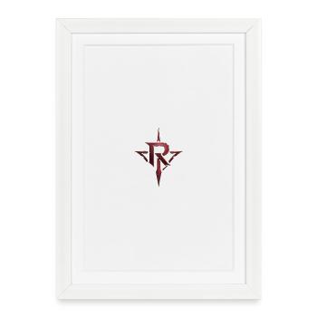 Emblème de rune cramoisie avec motif de lame - Affiche encadrée (27 × 37 cm) - blanc - Devant