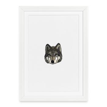 Wolf blanko - Gerahmtes Poster (27 × 37 cm) - Weiß - Vorne
