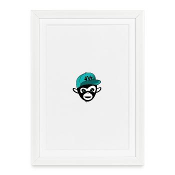 Chimpanzé - Affiche encadrée (27 × 37 cm) - blanc - Devant