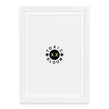 Playful Skull with Floral Accents - Framed poster (27 × 37 cm) - white - Front