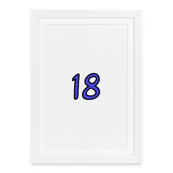 18. 18 ANS. 18e ANNIVERSAIRE. ANNIVERSAIRE 18 ANS. - Affiche encadrée (27 × 37 cm) - blanc - Devant