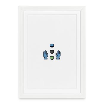 Decentralized Network | Blockchain P2P Symbol - Framed poster (27 × 37 cm) - white - Front