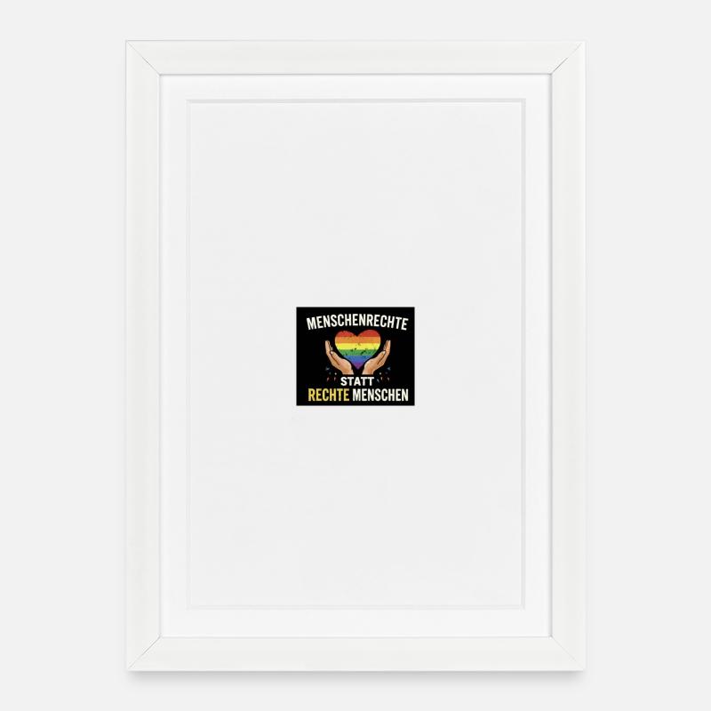 Menschenrechte statt rechte Menschen - Gerahmtes Poster (27 × 37 cm) - Weiß
