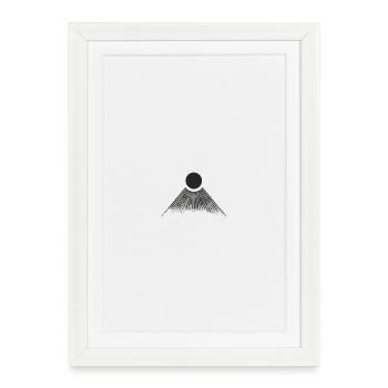 Éclipse sombre et rayons gris - Affiche encadrée (27 × 37 cm) - blanc - Devant