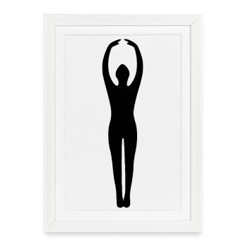 Yoga Silhouettes Black - Framed poster (27 × 37 cm) - white - Front