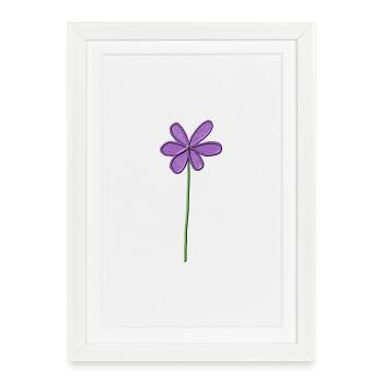 Fleur violette avec un léger dégradé - Affiche encadrée (27 × 37 cm) - blanc - Devant