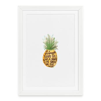 Ananas - Affiche encadrée (27 × 37 cm) - blanc - Devant