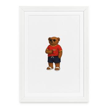 Spain Bear in Football Costume - Framed poster (27 × 37 cm) - white - Front