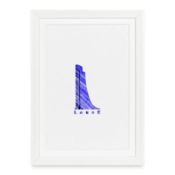Mémorial naval de Laboe – Conception moderne des lignes - Affiche encadrée (27 × 37 cm) - blanc - Devant