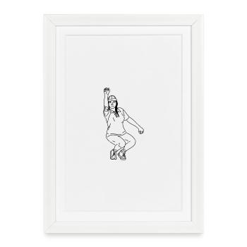 Petanque Spielerin Rechtshänderin - Gerahmtes Poster (27 × 37 cm) - Weiß - Vorne