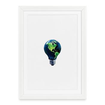 Monde des ampoules - Affiche encadrée (27 × 37 cm) - blanc - Devant