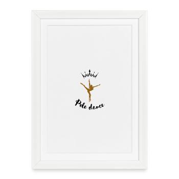 Silhouette de Pole Dance  - Affiche encadrée (27 × 37 cm) - blanc - Devant