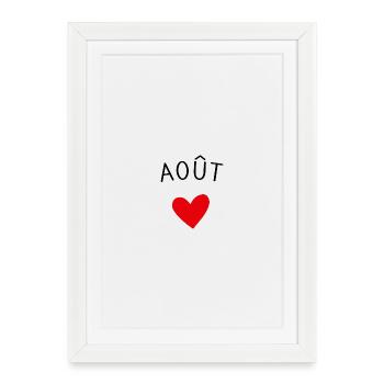 Future maman Août – Bébé en route ❤️ - Affiche encadrée (27 × 37 cm) - blanc - Devant