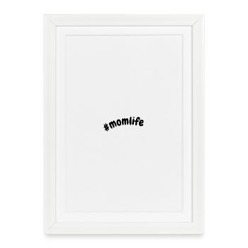 Momlife Hashtag Momlife Chemise minimaliste de maman mignonne - Affiche encadrée (27 × 37 cm) - blanc - Devant