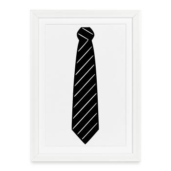 Necktie - Framed poster (27 × 37 cm) - white - Front