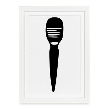Microphone Singer Gift Singer - Framed poster (27 × 37 cm) - white - Front
