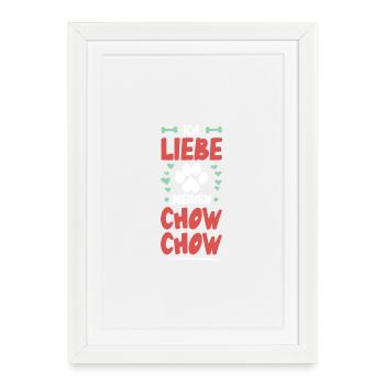 J’adore mon Chow Chow - Affiche encadrée (27 × 37 cm) - blanc - Devant
