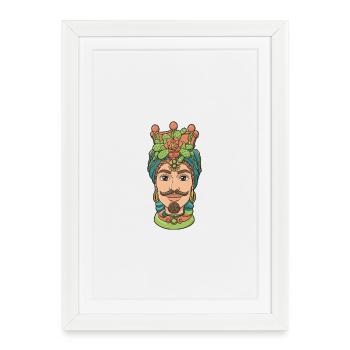 Moor's head man Sicily - Framed poster (27 × 37 cm) - white - Front