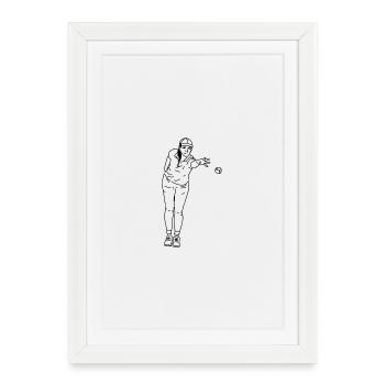 Joueur de pétanque Gaucher - Affiche encadrée (27 × 37 cm) - blanc - Devant