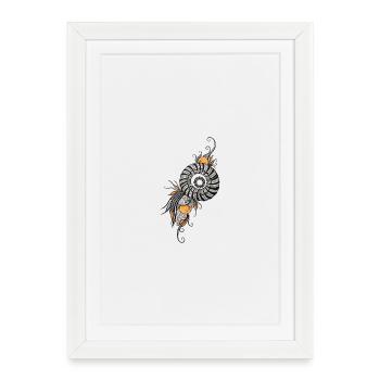 Spirale Nautilus avec accents orange - Affiche encadrée (27 × 37 cm) - blanc - Devant