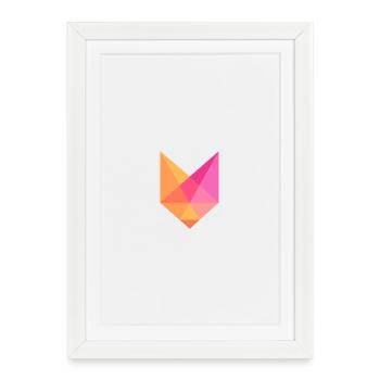 Colorful Geometric Fox Abstract Design - Framed poster (27 × 37 cm) - white - Front
