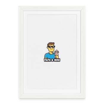 Papa et bébé | Look cool père et partenaire enfant - Affiche encadrée (27 × 37 cm) - blanc - Devant