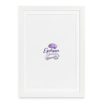 Cuillère pour l’épilepsie : conception de cerveau et de cuillère - Affiche encadrée (27 × 37 cm) - blanc - Devant