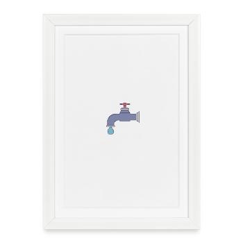 Chute du robinet de pixels - Affiche encadrée (27 × 37 cm) - blanc - Devant