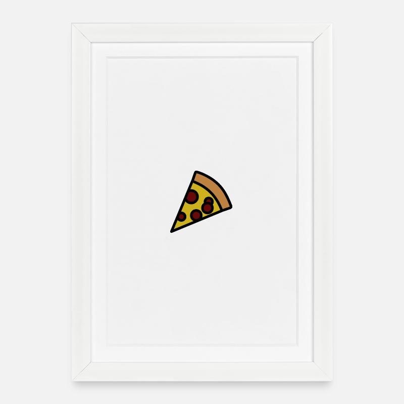 Minimalist Pizza Slice Illustration - Framed poster (27 × 37 cm) - white