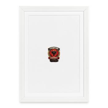 Albanien Adler Emblem - Gerahmtes Poster (27 × 37 cm) - Weiß - Vorne