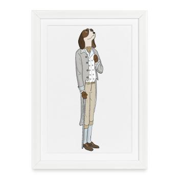 A noble dog - Framed poster (27 × 37 cm) - white - Front