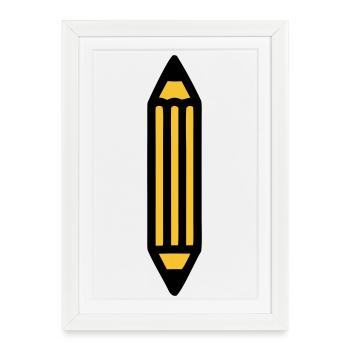 Pencil Writing Author Art - Framed poster (27 × 37 cm) - white - Front