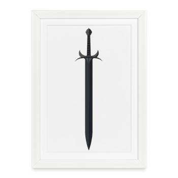 Moon Sword Dark Streetwear Symbol Shirt - Framed poster (27 × 37 cm) - white - Front