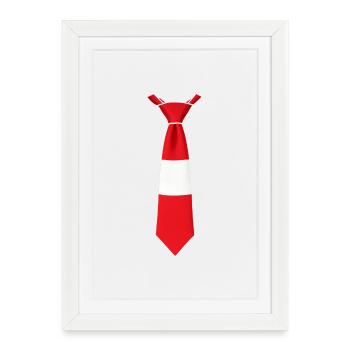 Cravate Lettonie – Conception du drapeau - Affiche encadrée (27 × 37 cm) - blanc - Devant