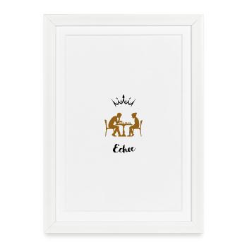 Chessboard at the café - Framed poster (27 × 37 cm) - white - Front