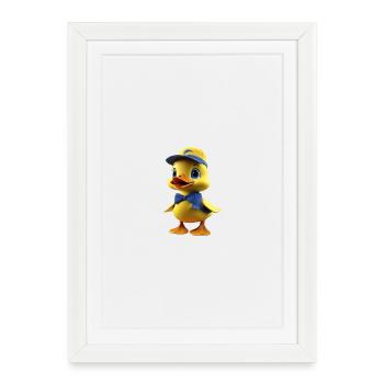Sunny Duck with Cap and Bow Tie - Framed poster (27 × 37 cm) - white - Front