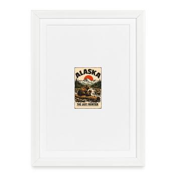 Alaska Frontier Bear Scenery Retro - Framed poster (27 × 37 cm) - white - Front