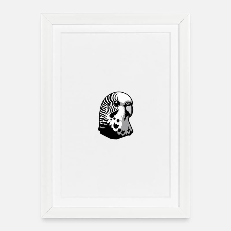 Wellensittich Kanarienvogel - Gerahmtes Poster (27 × 37 cm) - Weiß