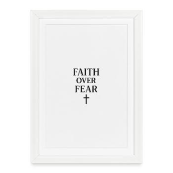 Faith over Fear Cross - Framed poster (27 × 37 cm) - white - Front