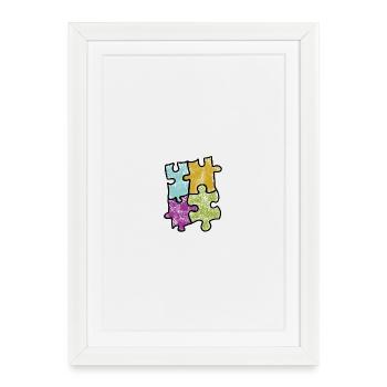 Puzzle design in pastel colors - Framed poster (27 × 37 cm) - white - Front