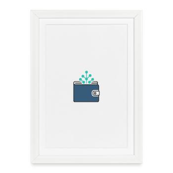 Crypto Wallet | Blockchain & Finance Symbol - Framed poster (27 × 37 cm) - white - Front