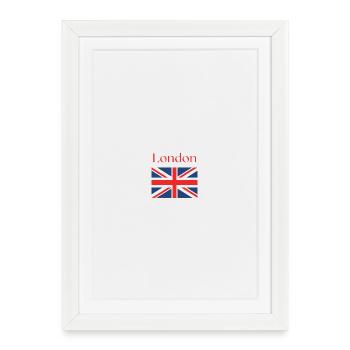 J aime Londres Drapeau UK - Affiche encadrée (27 × 37 cm) - blanc - Devant