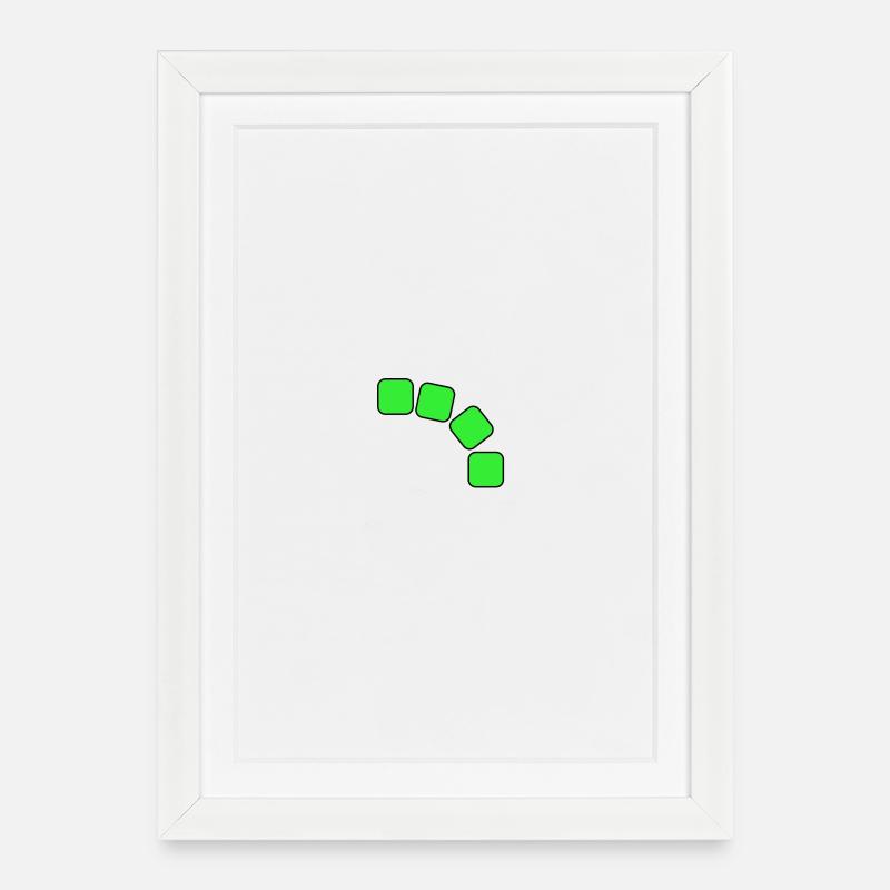 Grüne Quadrate Sequenz - Gerahmtes Poster (27 × 37 cm) - Weiß