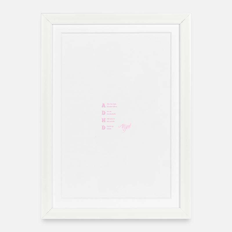 ADHS - Gerahmtes Poster (27 × 37 cm) - Weiß