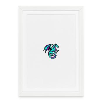 E-Sports Gaming Dragon | Modern Clan Logo - Framed poster (27 × 37 cm) - white - Front